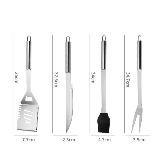 10Pcs Portable Stainless Steel Outdoor BBQ Tools Set