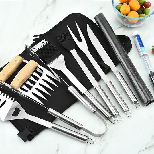 10Pcs Portable Stainless Steel Outdoor BBQ Tools Set