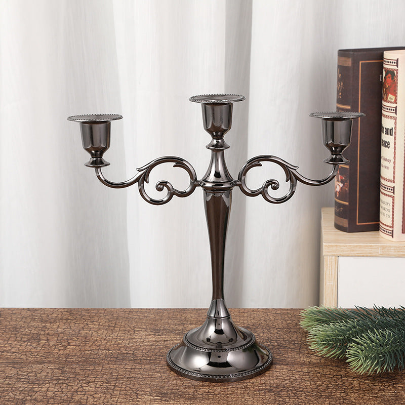 Metal Candlestick 3 Arms Tall Candle Holder Candelabra Candle Stand