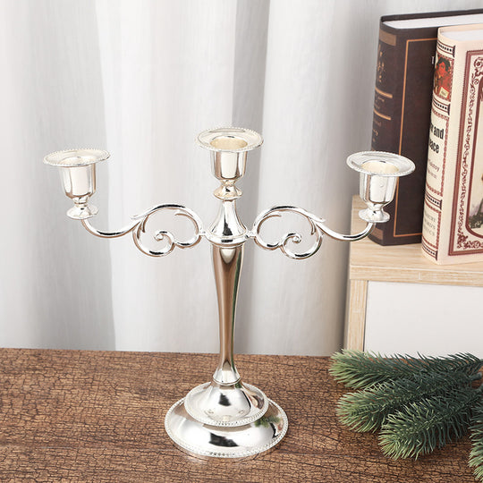 Metal Candlestick 3 Arms Tall Candle Holder Candelabra Candle Stand