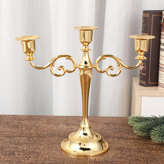 Metal Candlestick 3 Arms Tall Candle Holder Candelabra Candle Stand