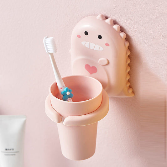 Cartoon Dinosaur Toothbrush Cup Holder Set