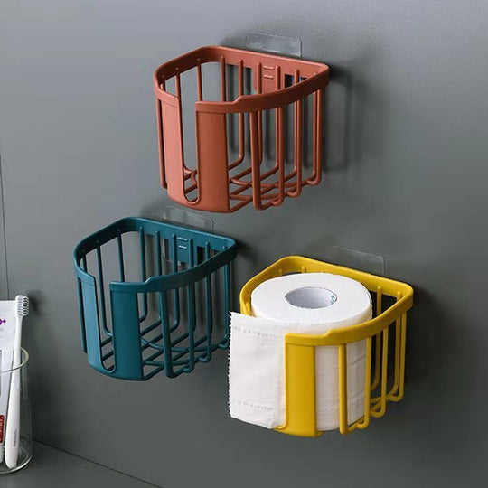 Punch-Free Toilet Paper Shelf Bathroom Kitchen Tissue Box