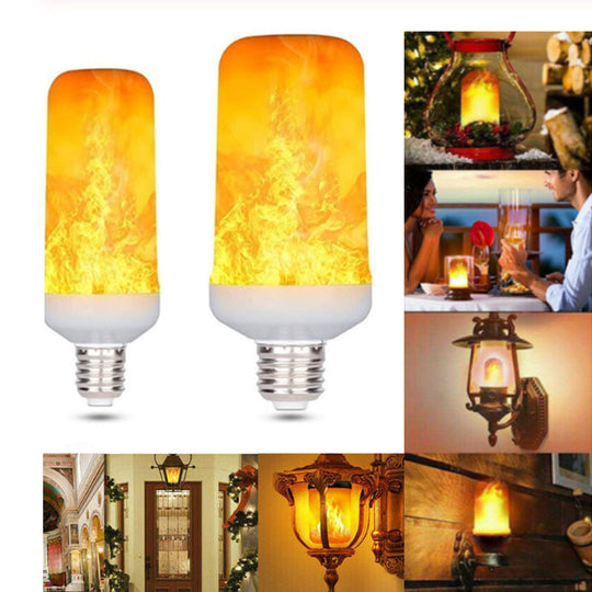 LED Dynamic Flame Effect Corn Light Bulb Bar Decor Lamp