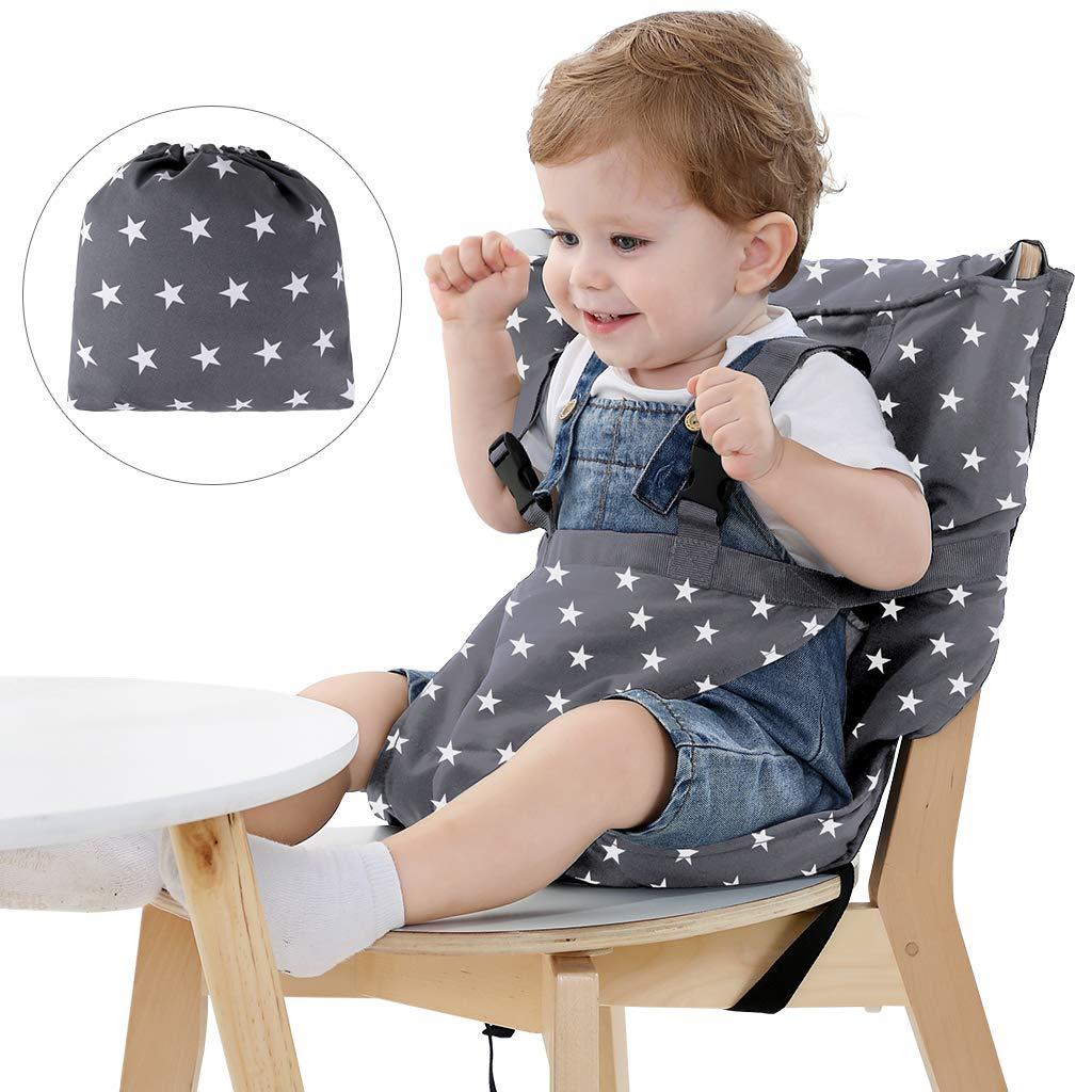 Portable Baby High Chair Safe Washable Cloth Harness for Infant Toddler Feeding